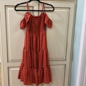 Altar’d State Off Shoulder Ruffle Tiered Red Dress Size XS Boho